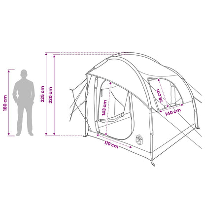 vidaXL Car Tent with Roof Green 239 x 210 x 210 cm Polyester and Steel