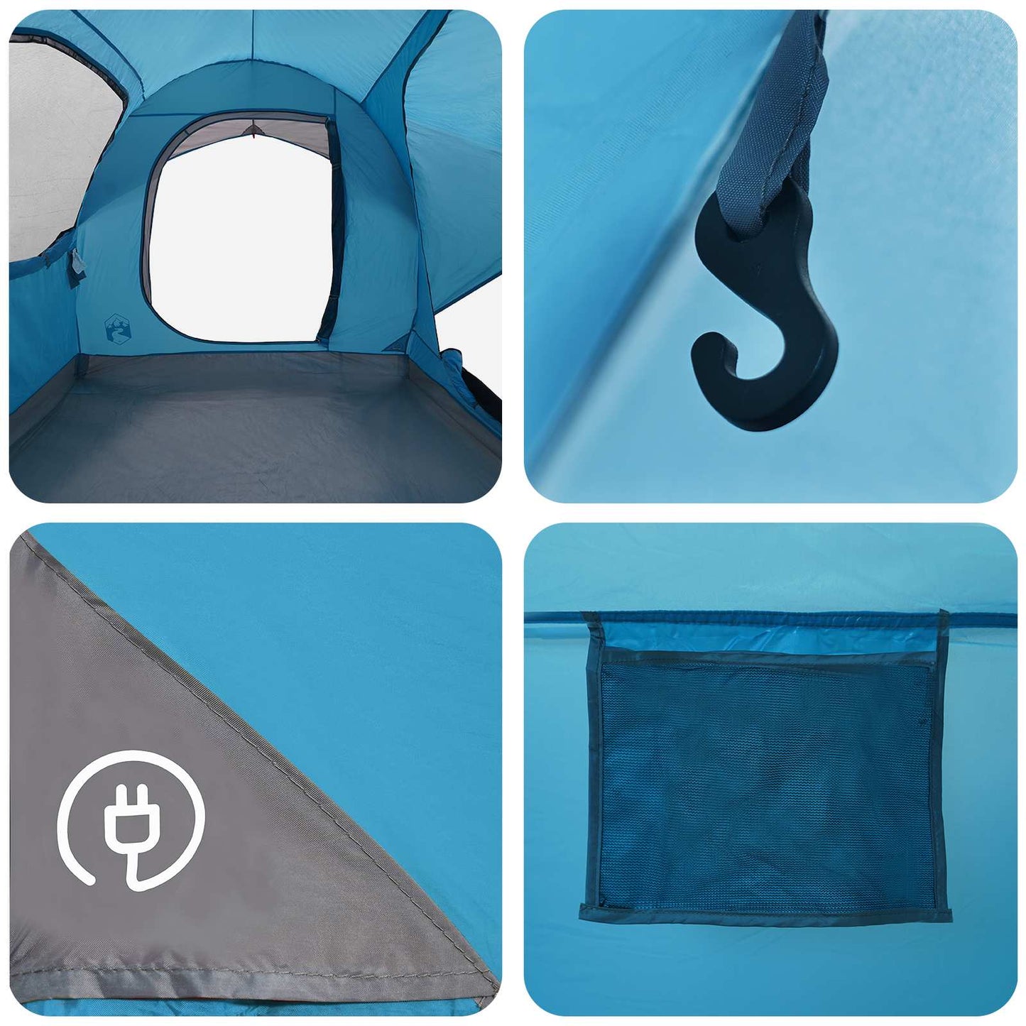 vidaXL Car Tent with Roof Blue 239 x 210 x 210 cm Polyester and Steel