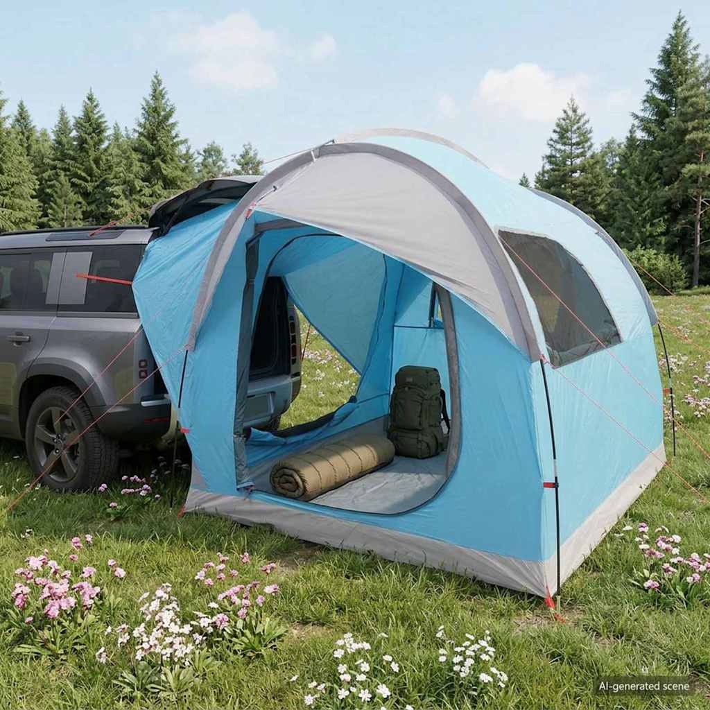 vidaXL Car Tent with Roof Blue 239 x 210 x 210 cm Polyester and Steel