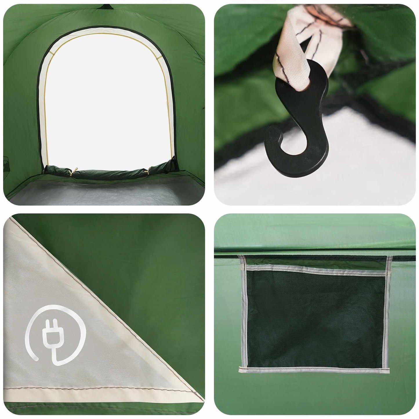 vidaXL Car Tent 200 x 170 x 170 cm Green Polyester and Steel
