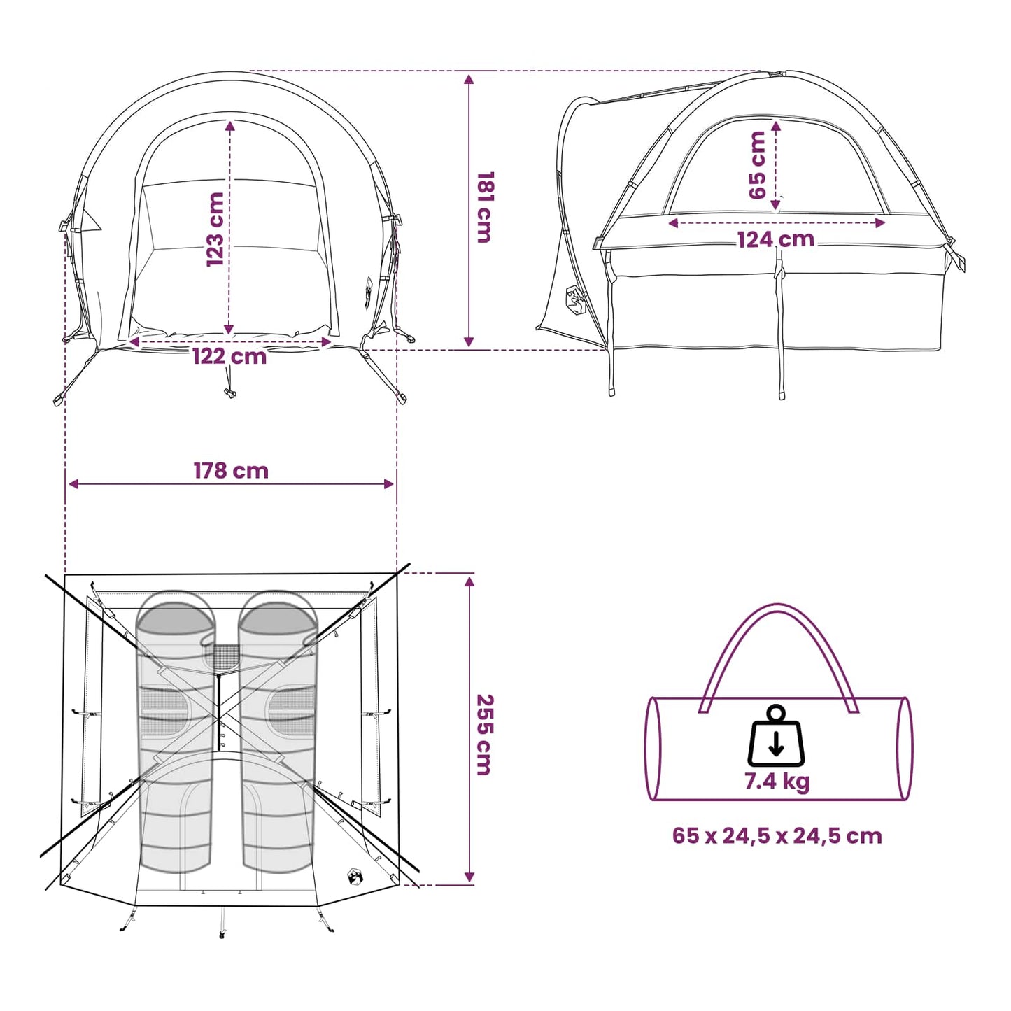 vidaXL Car Tent 200 x 170 x 170 cm Green Polyester and Steel