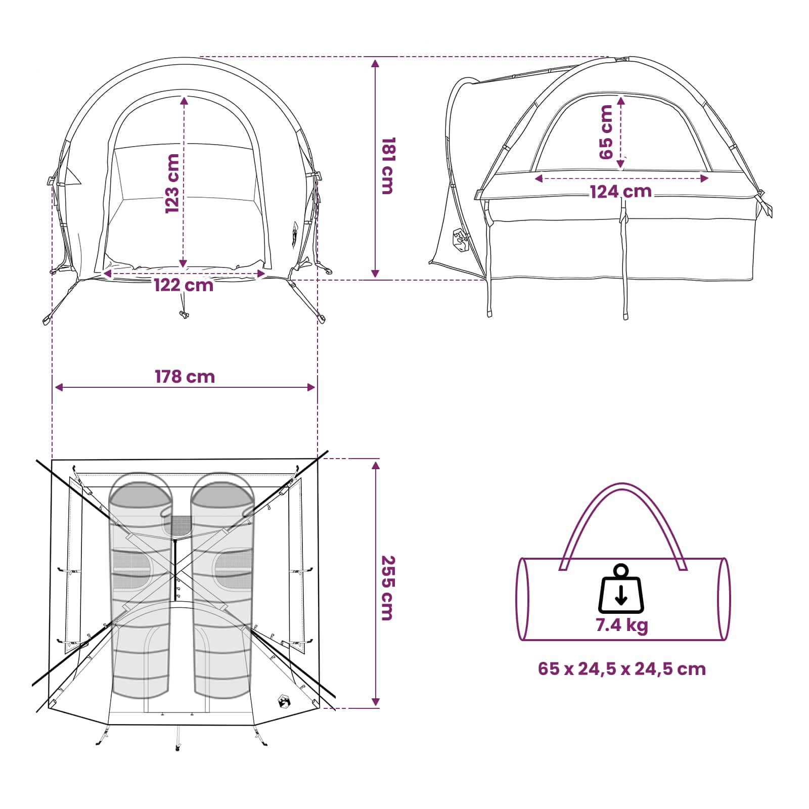 vidaXL Car Tent 200 x 170 x 170 cm Green Polyester and Steel