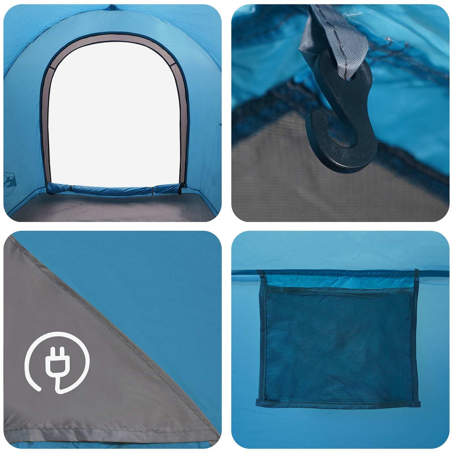 vidaXL Car Tent 200 x 170 x 170 cm Blue Polyester and Steel