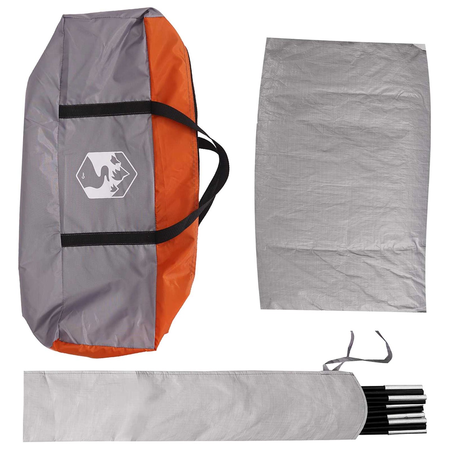 vidaXL Car Tent 200 x 170 x 170 cm Grey and Orange Polyester and Steel