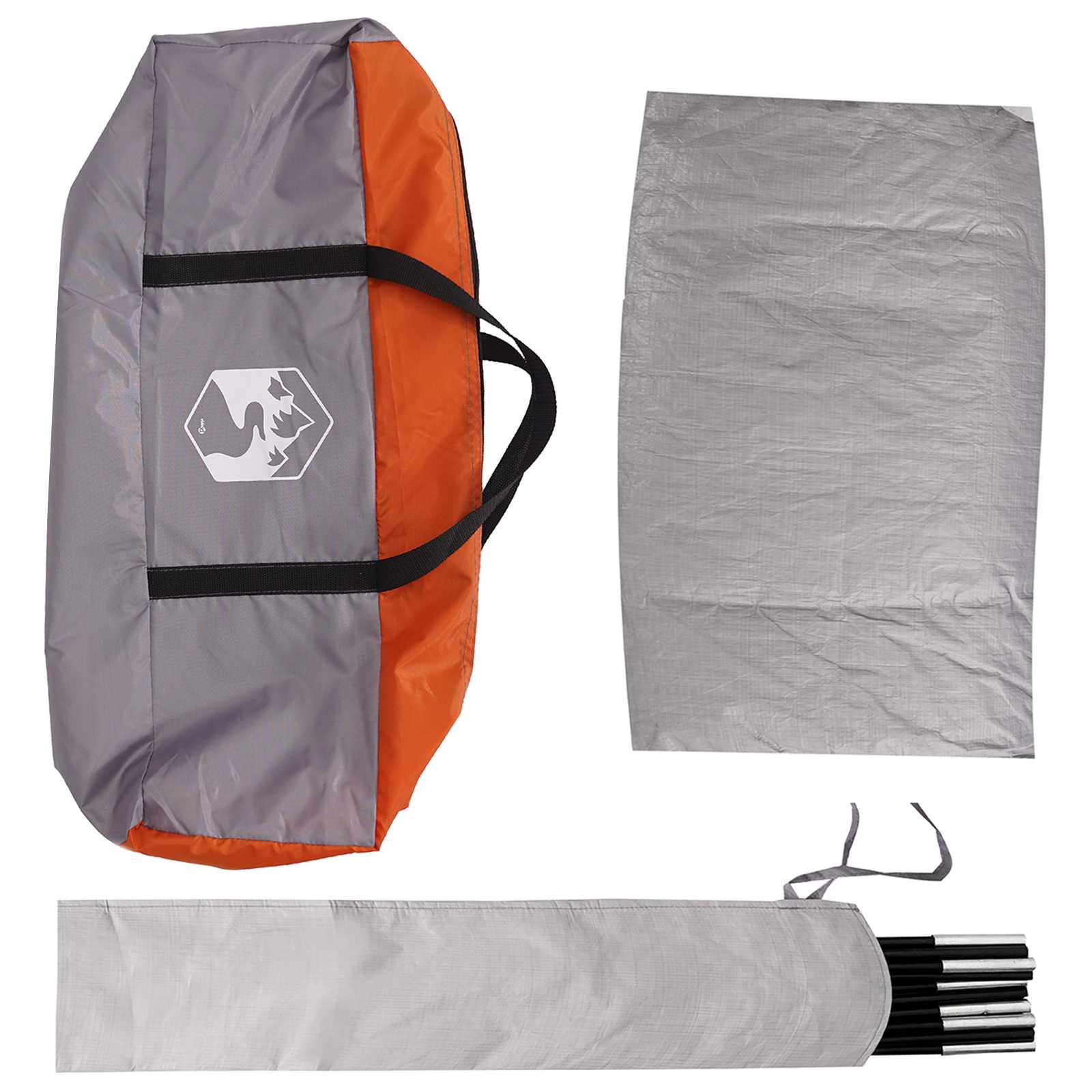 vidaXL Car Tent 200 x 170 x 170 cm Grey and Orange Polyester and Steel