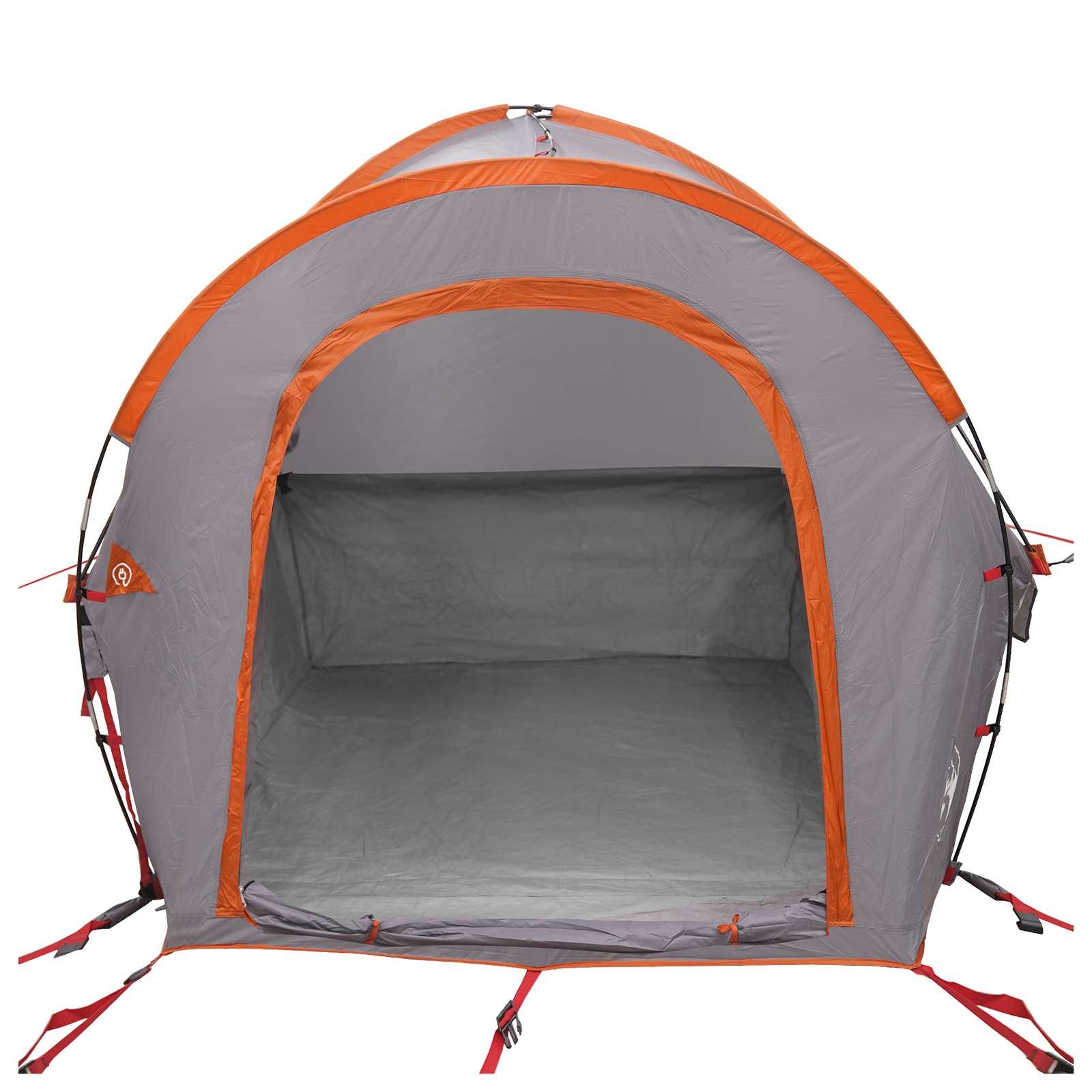 vidaXL Car Tent 200 x 170 x 170 cm Grey and Orange Polyester and Steel