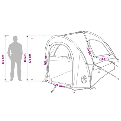 vidaXL Car Tent 200 x 170 x 170 cm Grey and Orange Polyester and Steel