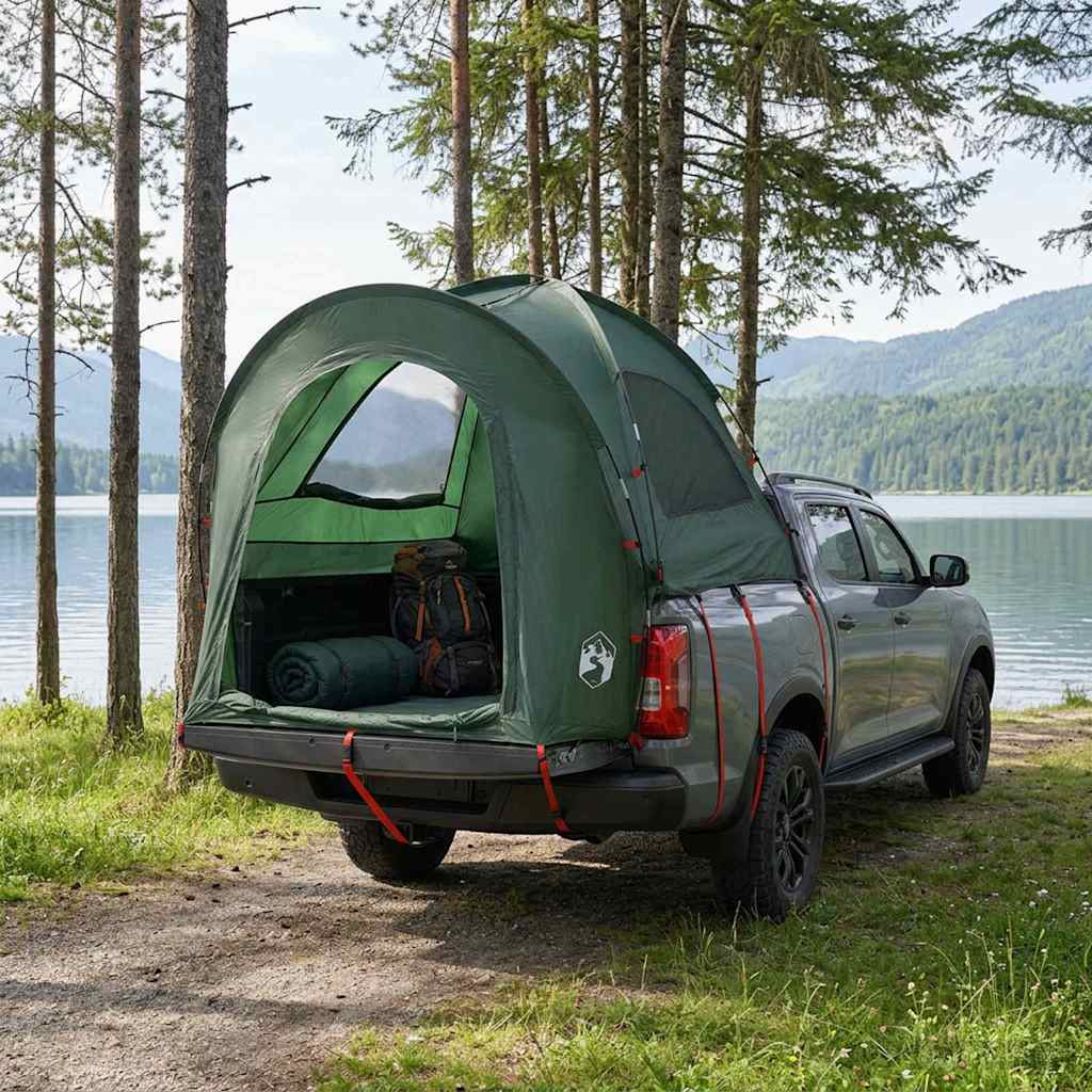 vidaXL Car Tent 200 x 170 x 170 cm Army Green Polyester and Steel