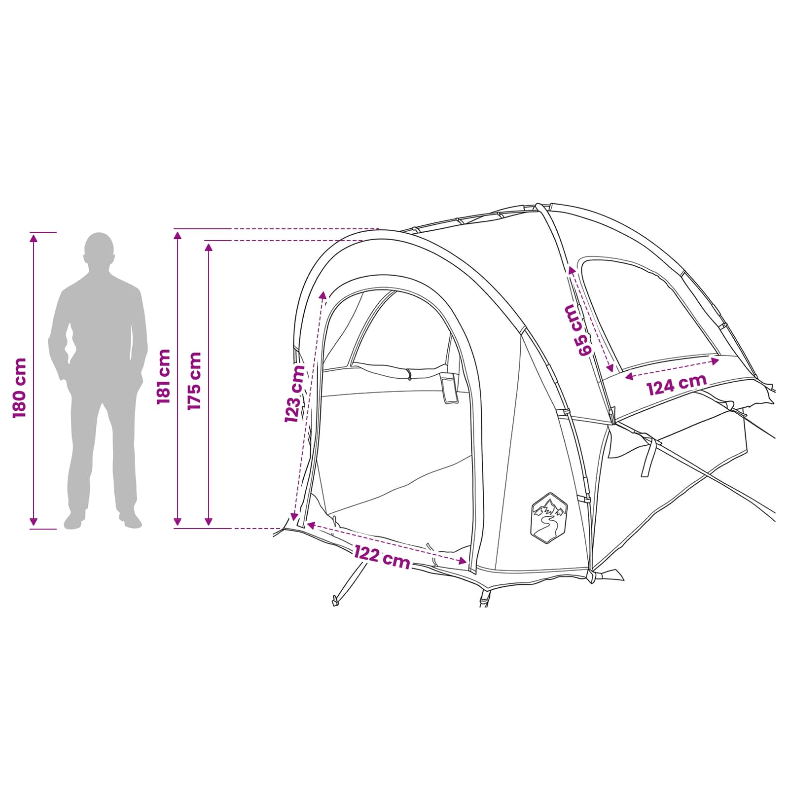 vidaXL Car Tent 200 x 170 x 170 cm Army Green Polyester and Steel