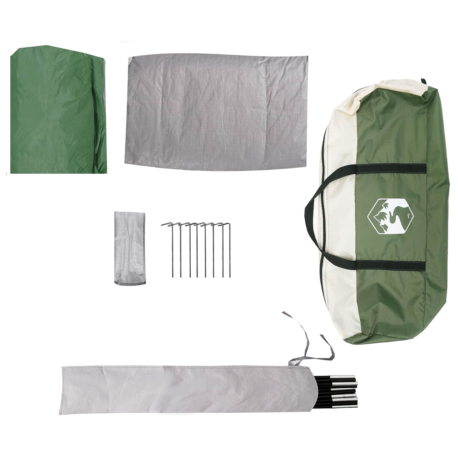 vidaXL Tailgate Tent with Rainfly Water-resistant Green 4-Person
