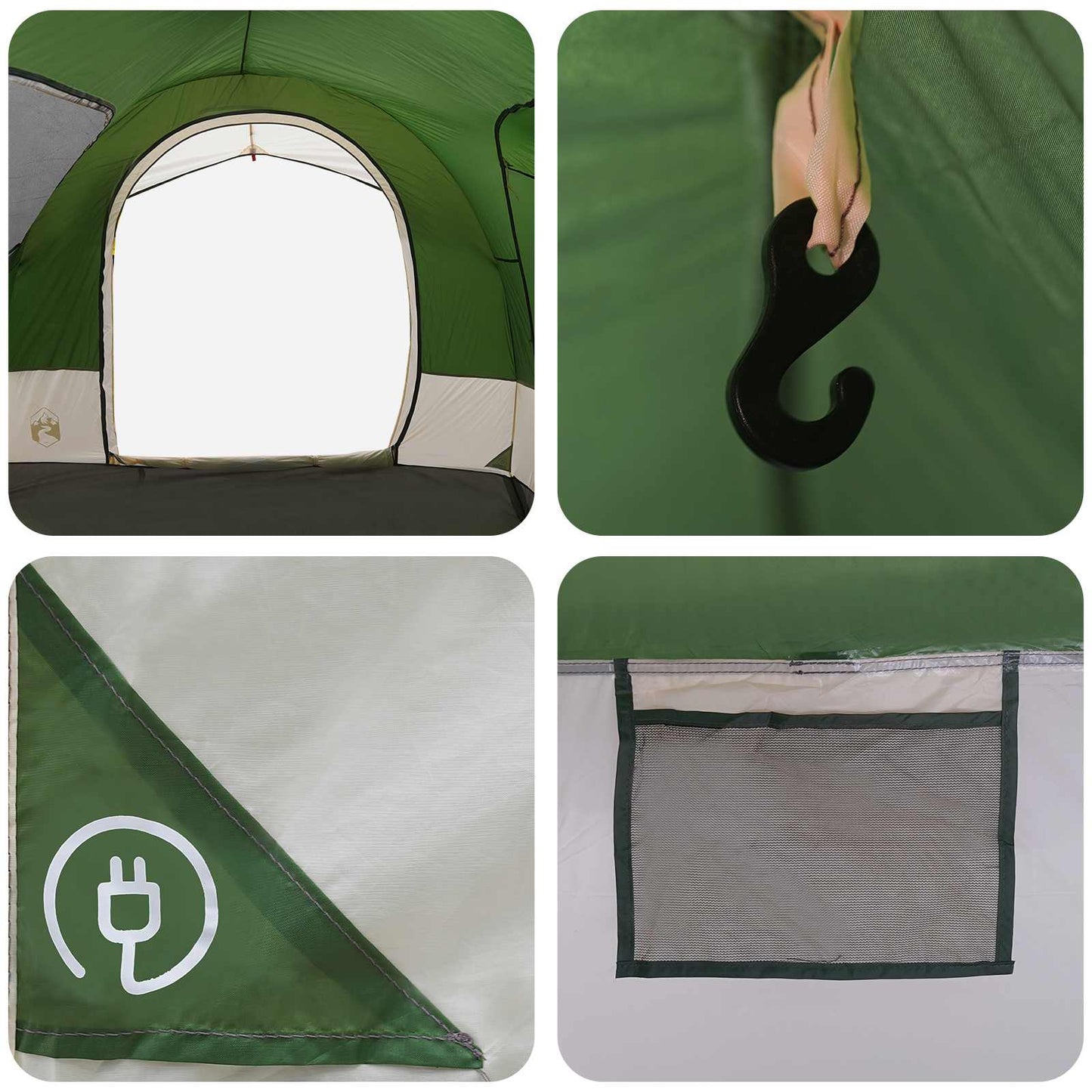 vidaXL Tailgate Tent with Rainfly Water-resistant Green 4-Person