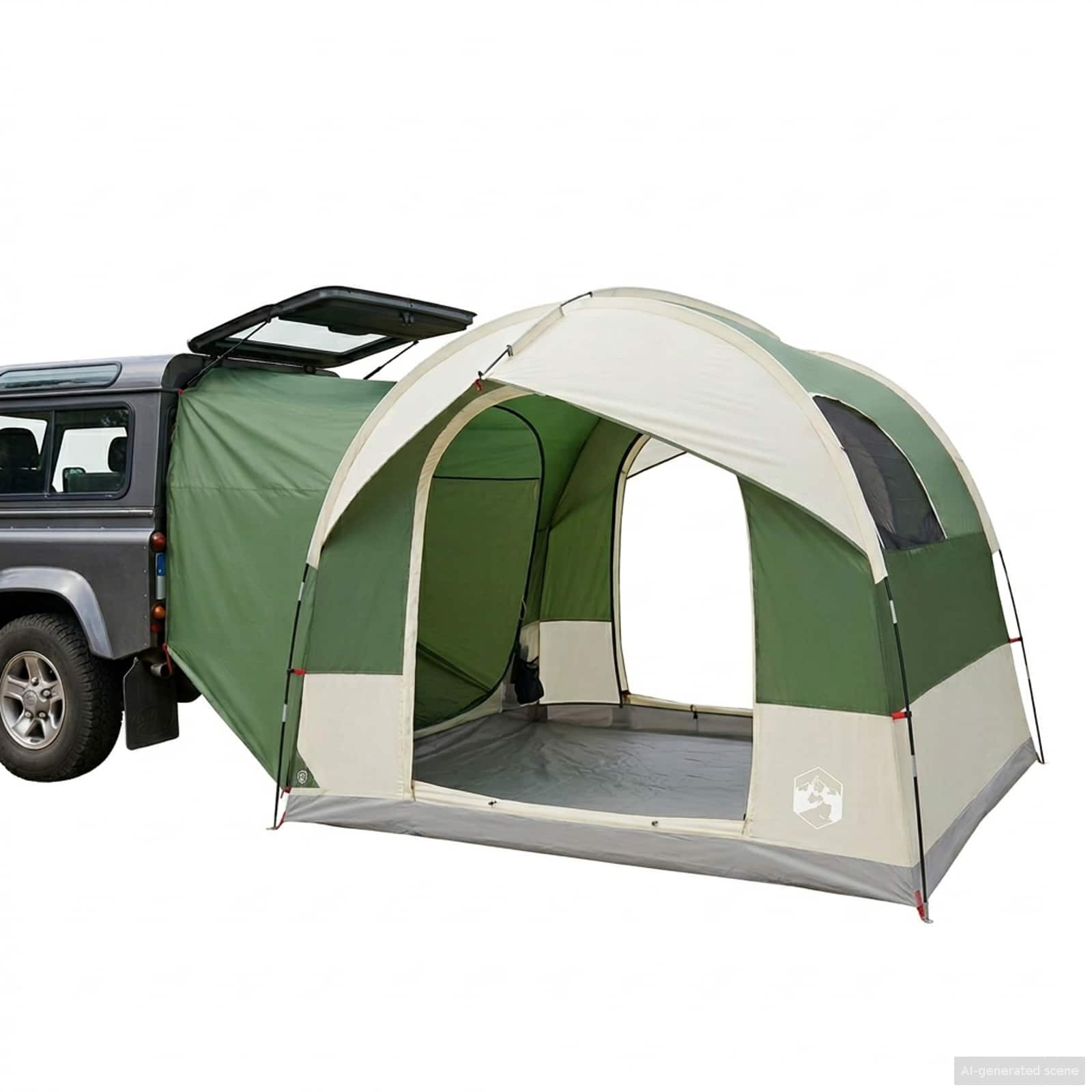 vidaXL Tailgate Tent with Rainfly Water-resistant Green 4-Person