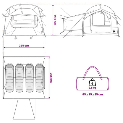 vidaXL Tailgate Tent with Rainfly Water-resistant Blue - 250 x 250 x 220 cm