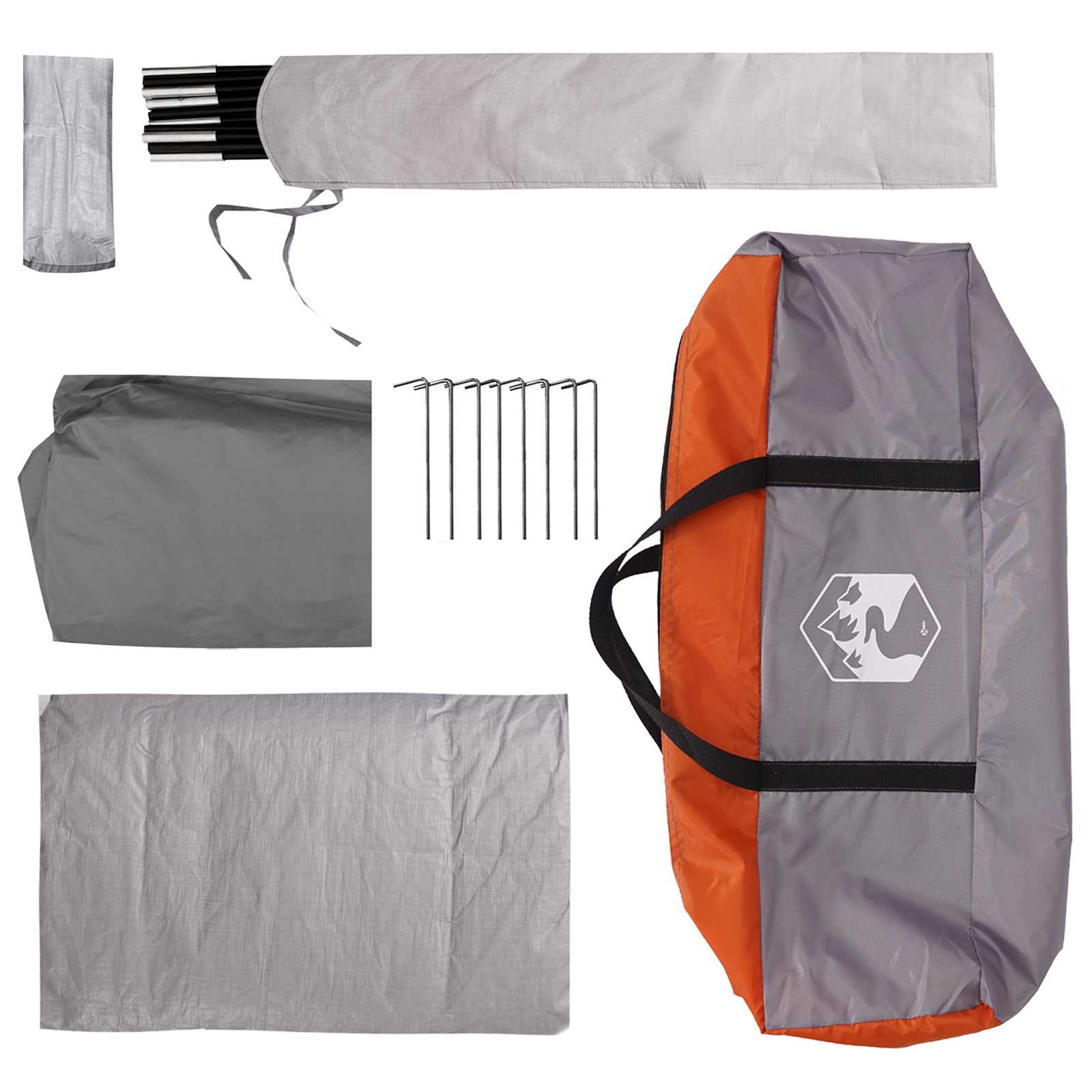 vidaXL Tailgate Tent with Rainfly Water-resistant Grey and Orange - 250 x 250 x 220 cm