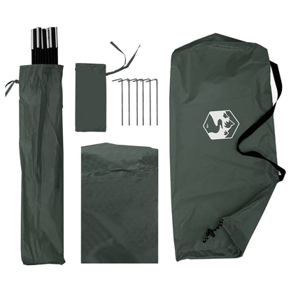 vidaXL Car Tent 308 x 215 x 220 cm Army Green Polyester and Steel