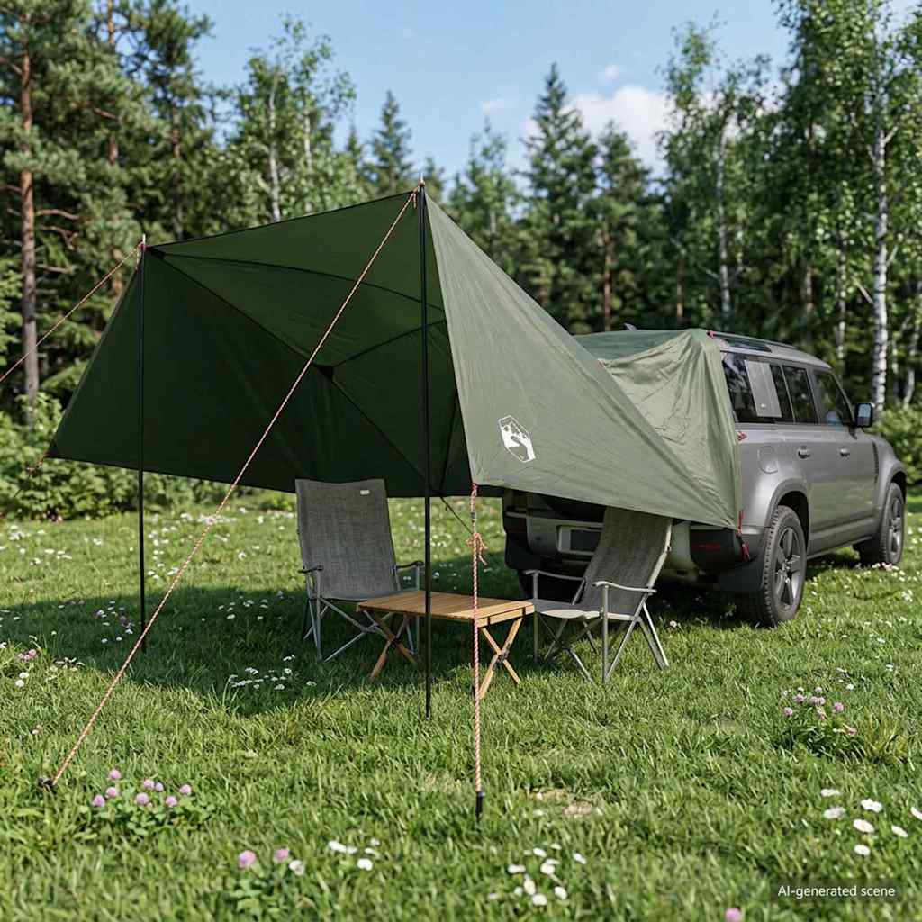 vidaXL Car Tent 308 x 215 x 220 cm Army Green Polyester and Steel