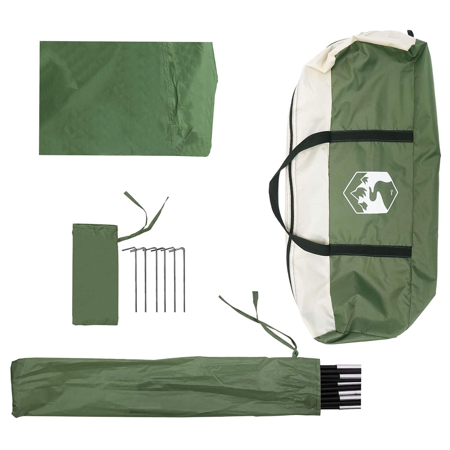 vidaXL Car Tent 350 x 250 cm Green Polyester and Steel