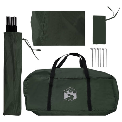 vidaXL Car Tent 350 x 250 cm Army Green Polyester and Steel