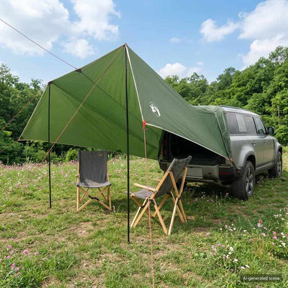 vidaXL Vehicle Awning Green 518 x 580 x 215 cm Polyester and Steel