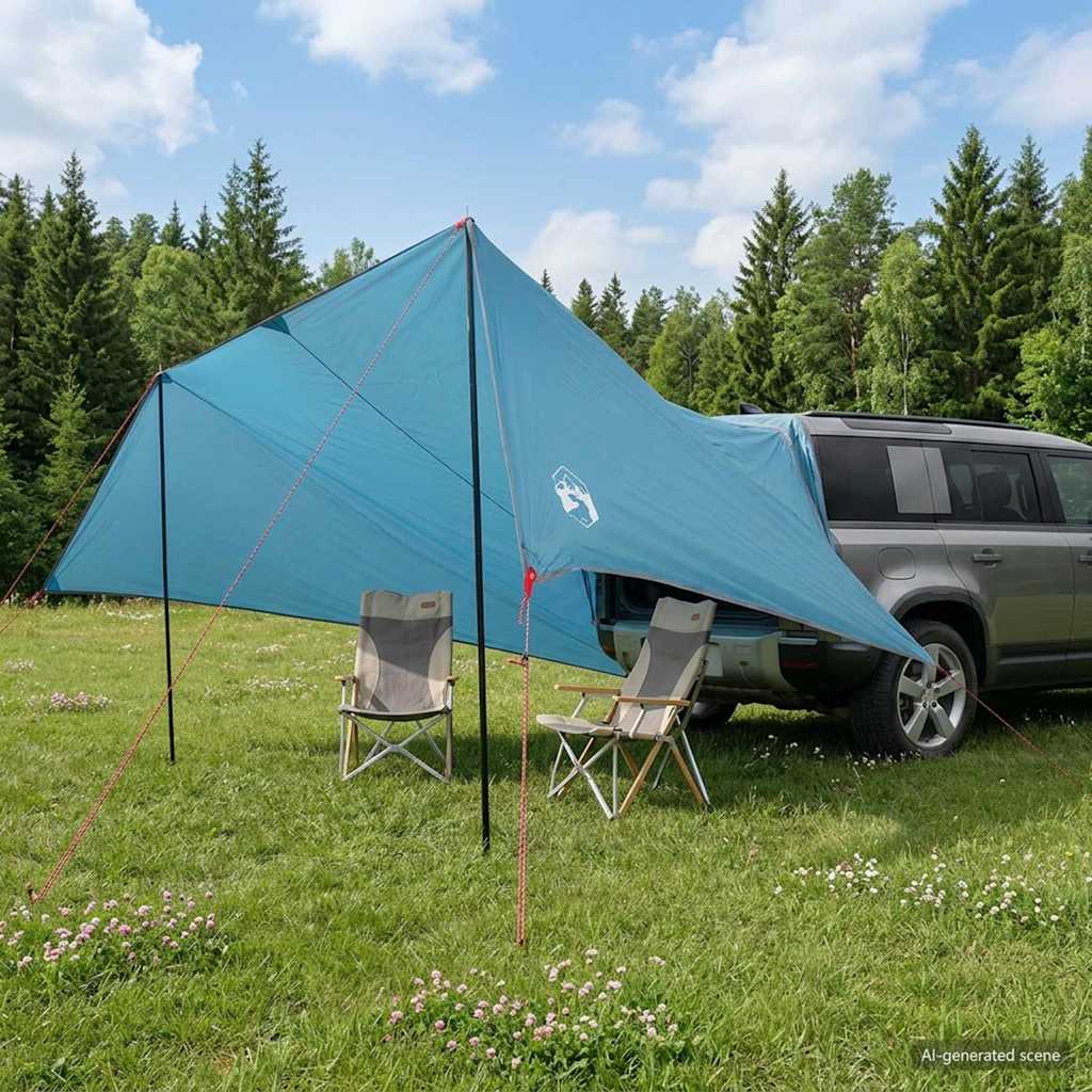 vidaXL Vehicle Awning Blue 518 x 580 x 215 cm Polyester and Steel