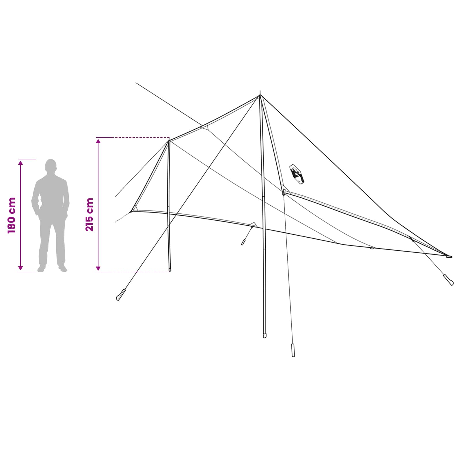 vidaXL Vehicle Awning Blue 518 x 580 x 215 cm Polyester and Steel