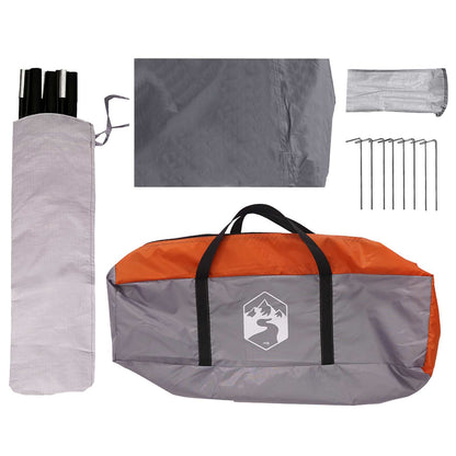 vidaXL Vehicle Awning with Roof Grey and Orange 518 x 580 x 215 cm