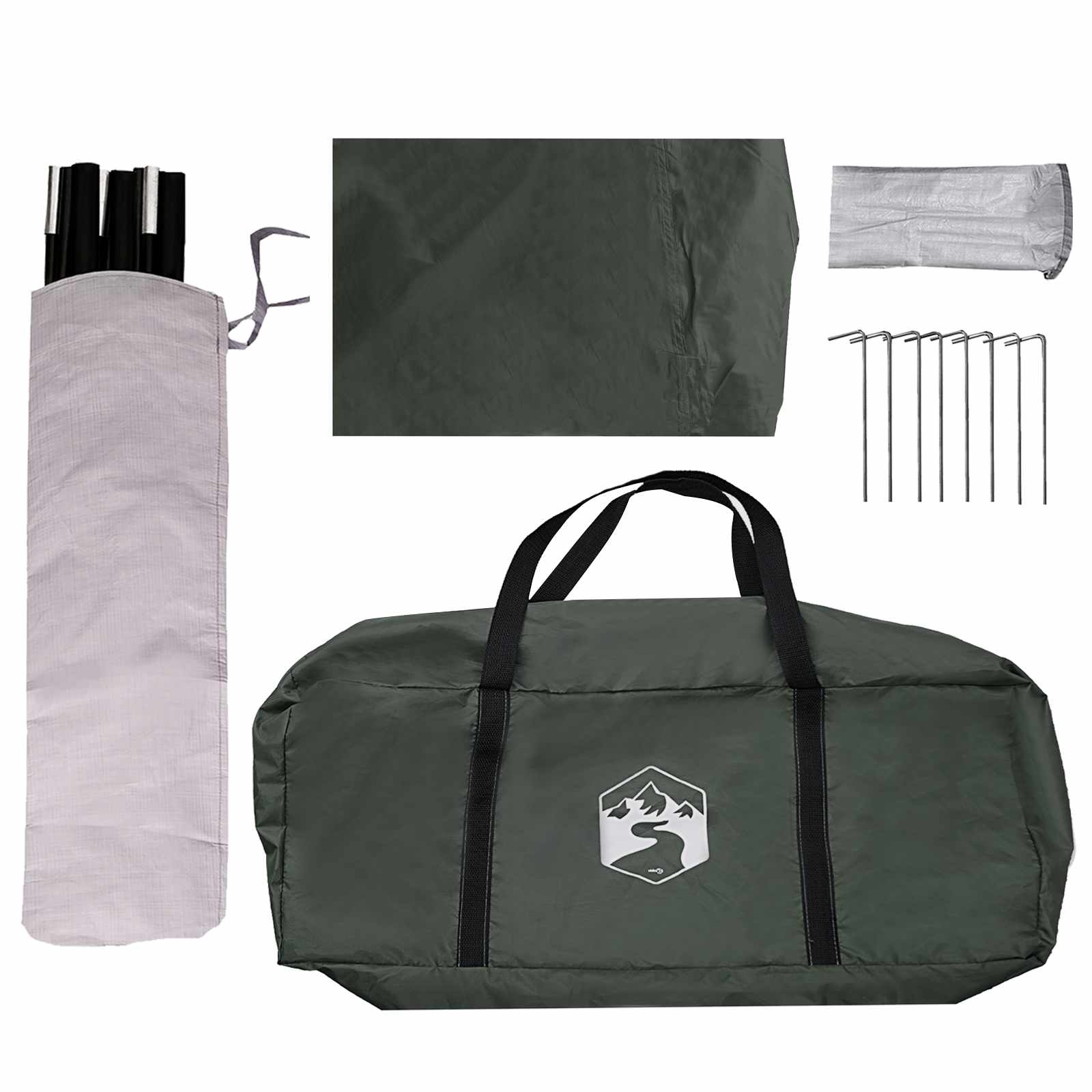 vidaXL Vehicle Awning with Roof Army green 518 x 580 x 215 cm