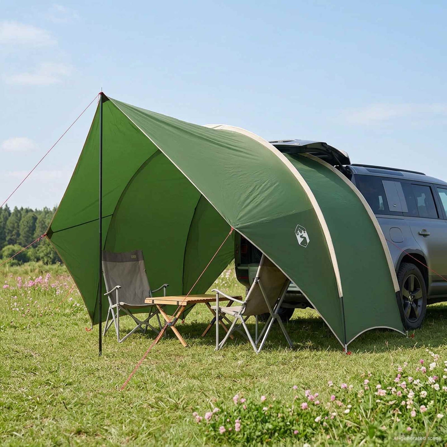 vidaXL Tailgate Awning Water-resistant 405 x 280 x 220 cm Green