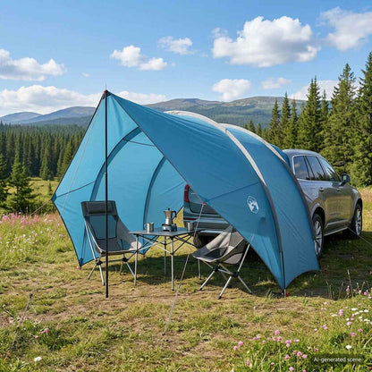 vidaXL Tailgate Awning Water-resistant 405 x 280 x 220 cm Blue