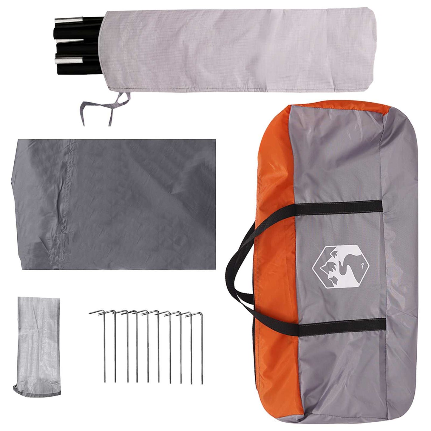 vidaXL Tailgate Awning Water-resistant Grey and Orange - 405 x 280 x 220 cm