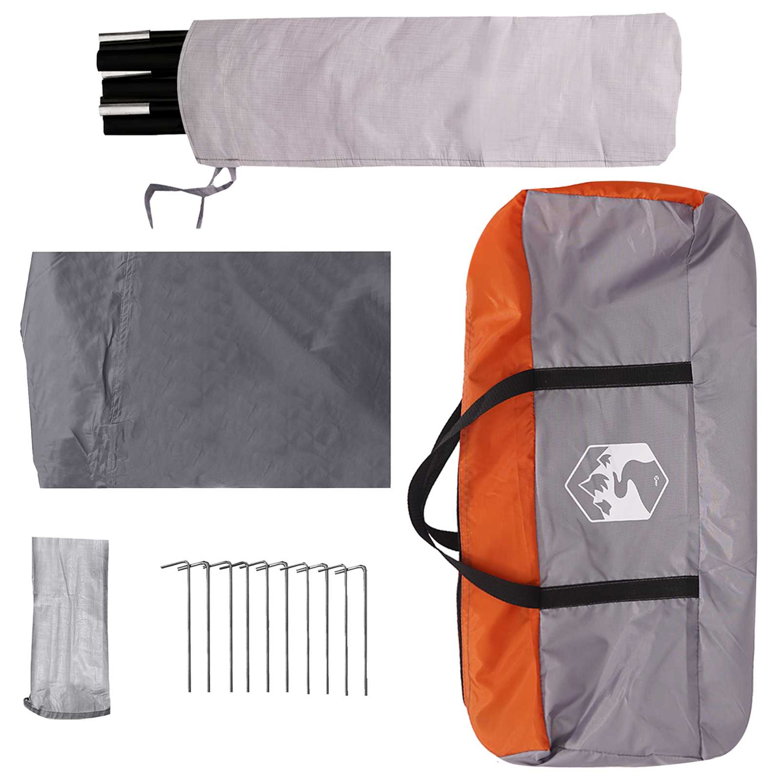 vidaXL Tailgate Awning Water-resistant Grey and Orange - 405 x 280 x 220 cm
