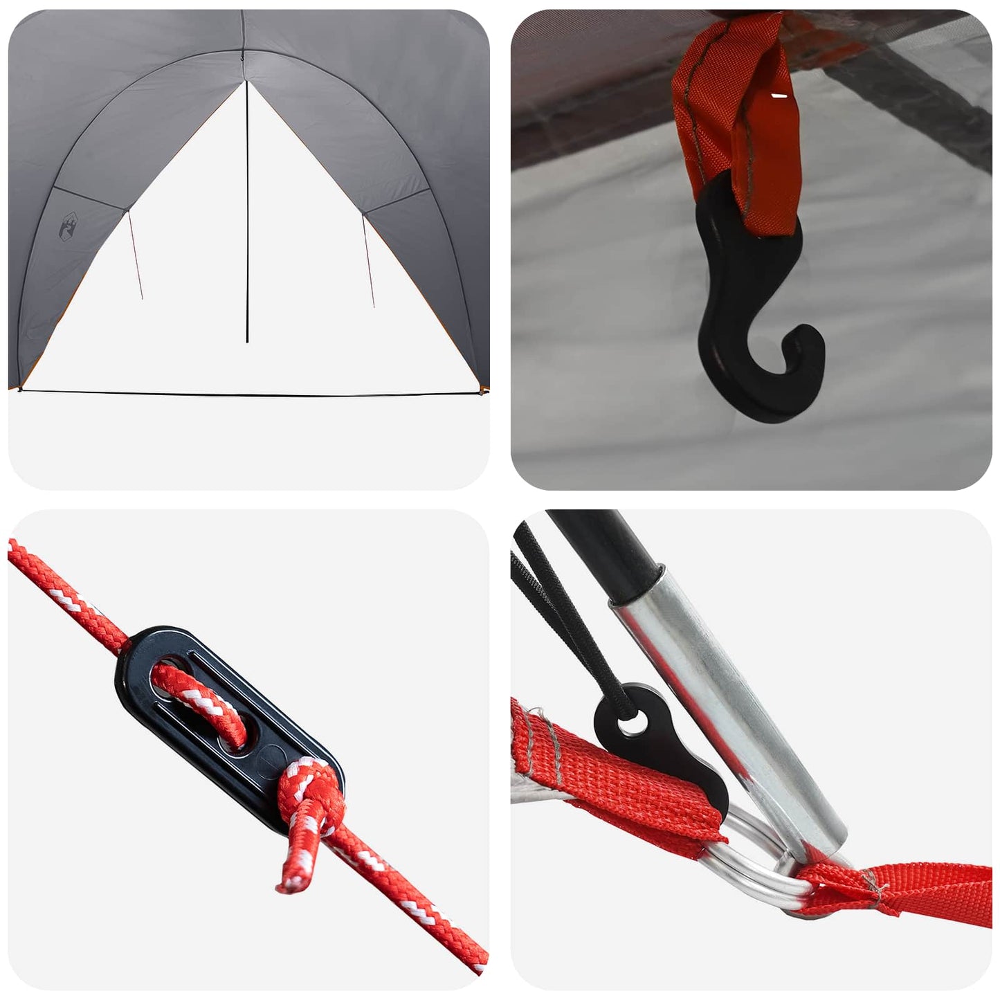 vidaXL Tailgate Awning Water-resistant Grey and Orange - 405 x 280 x 220 cm