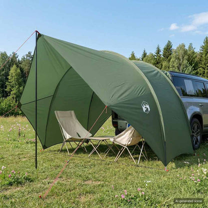 vidaXL Tailgate Awning Water-resistant 405 x 280 x 220 cm Army Green