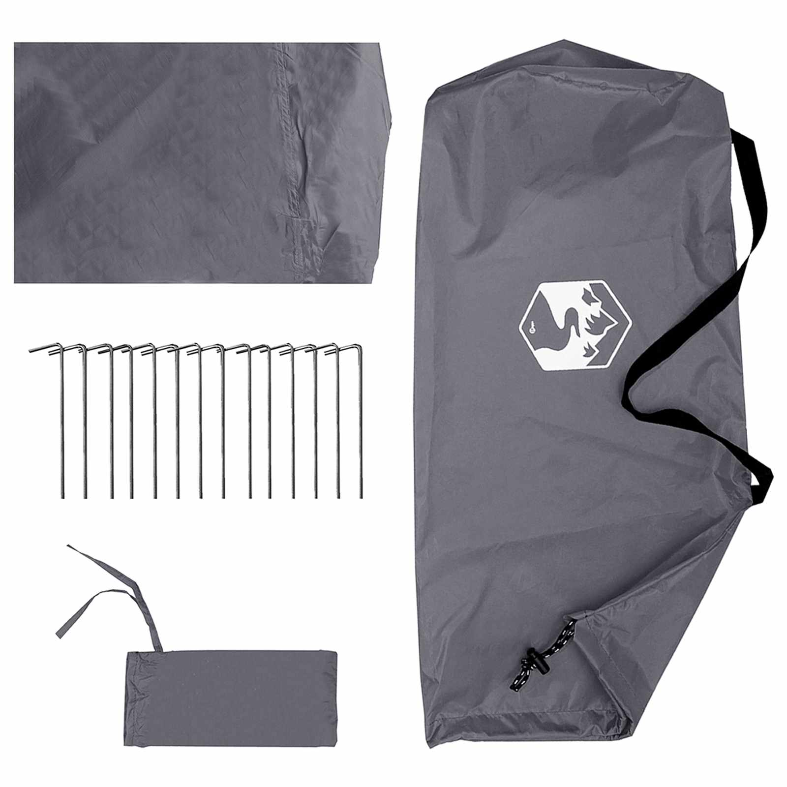vidaXL Camping Tarp with Mesh Walls 340 x 260 x 220 cm Grey and Orange