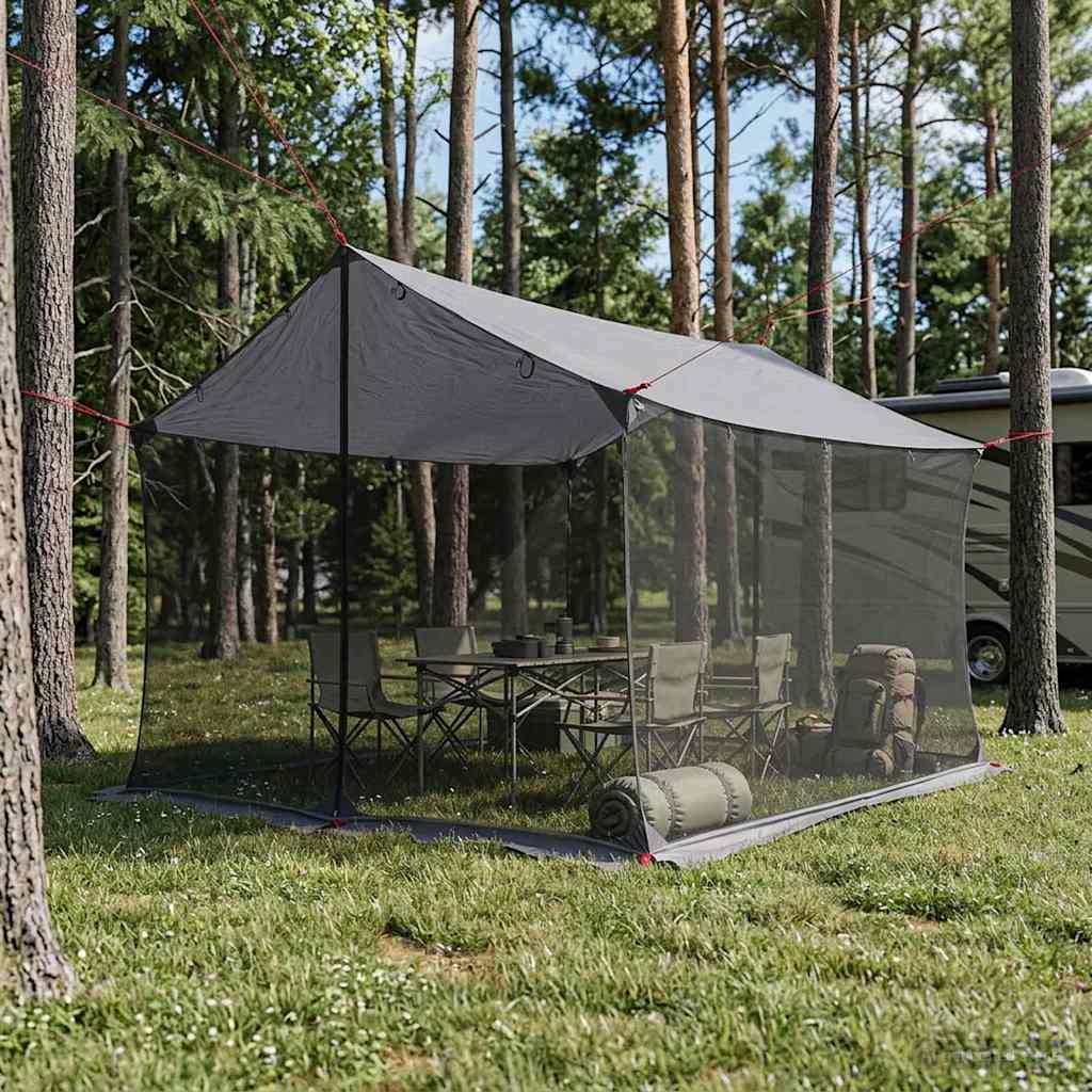vidaXL Camping Tarp with Mesh Walls 340 x 260 x 220 cm Grey and Orange