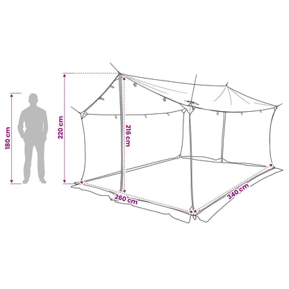 vidaXL Camping Tarp with Mesh Walls 340 x 260 x 220 cm Grey and Orange
