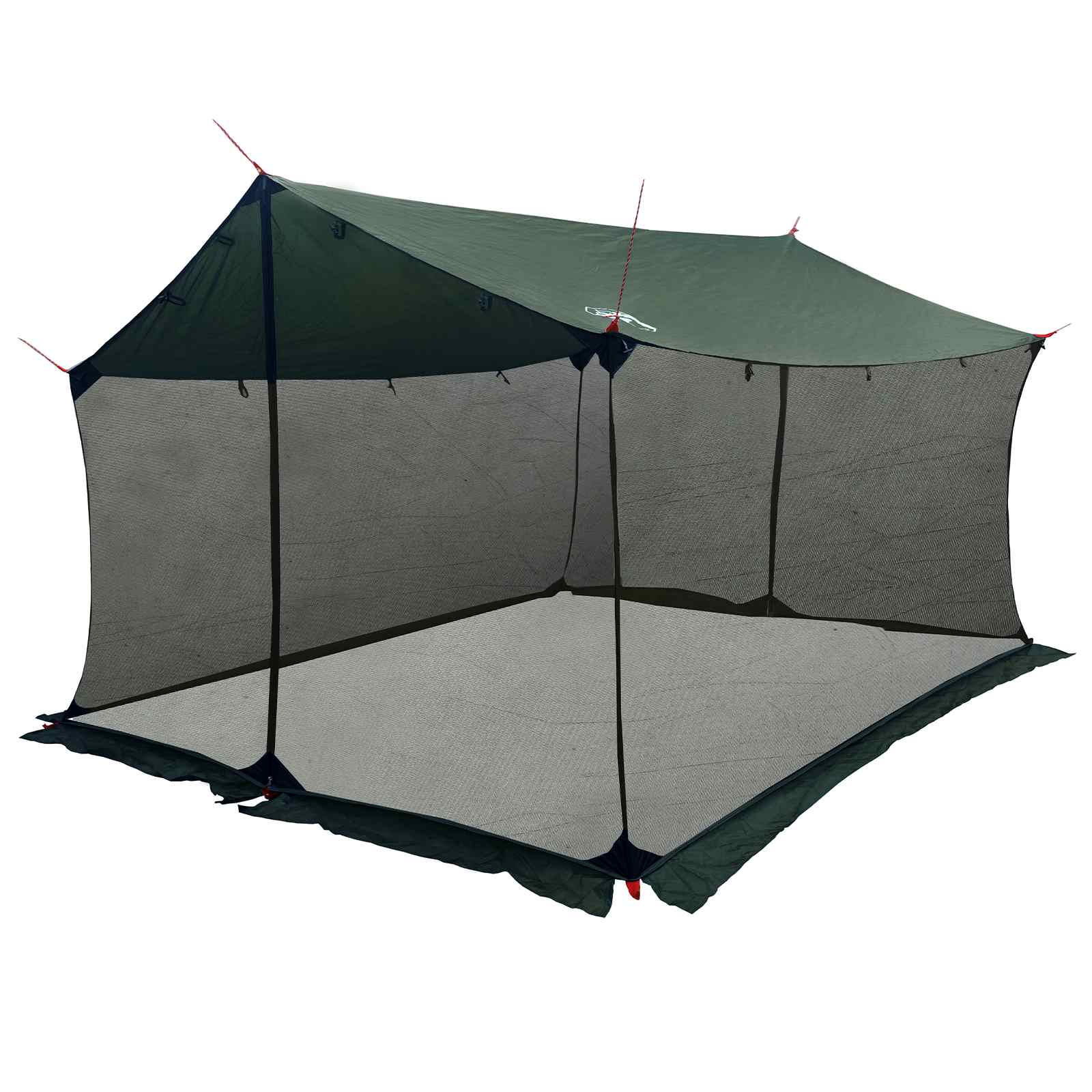 vidaXL Camping Tarp with Mesh Walls 340 x 260 x 220 cm Army Green