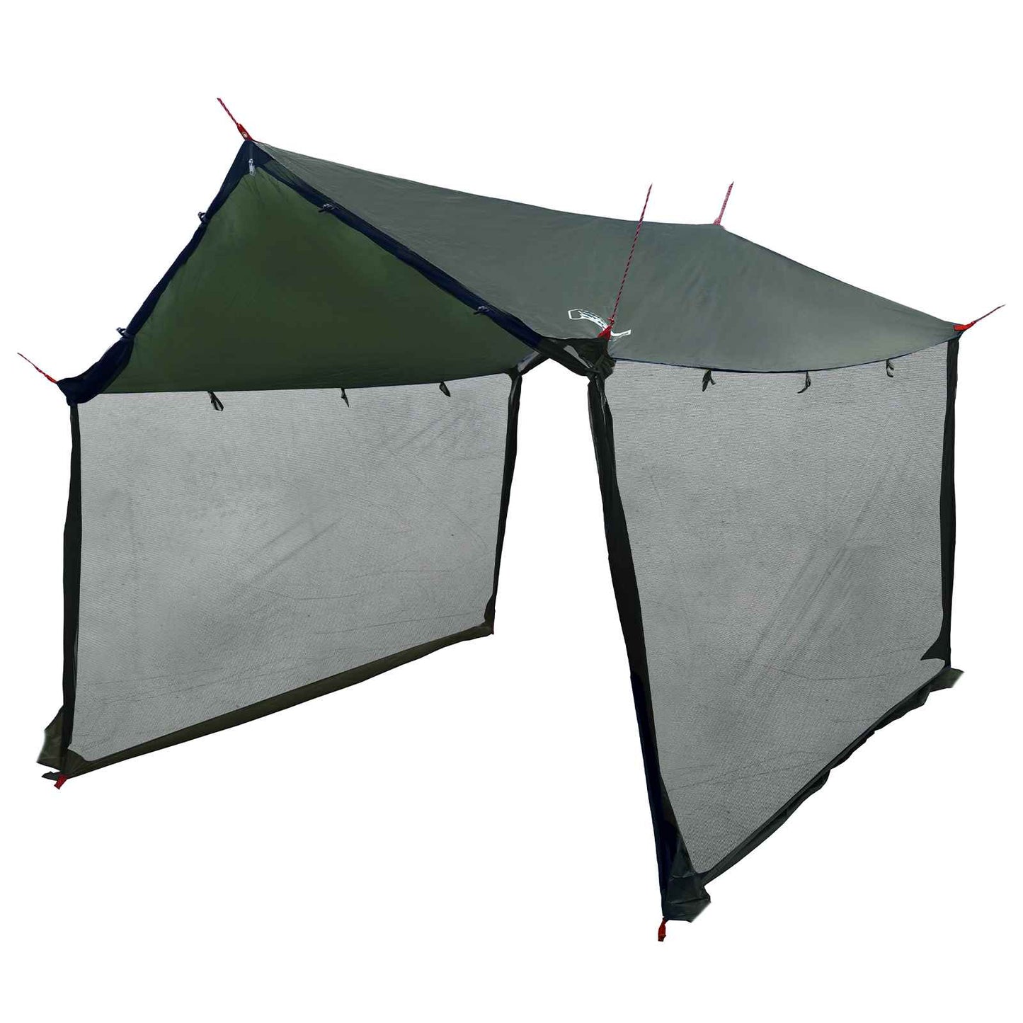 vidaXL Camping Tarp with Mesh Walls 340 x 260 x 220 cm Army Green