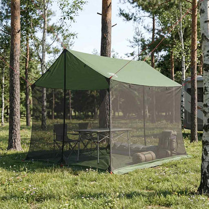 vidaXL Camping Tarp with Mesh Walls 270 x 210 x 210 cm Green