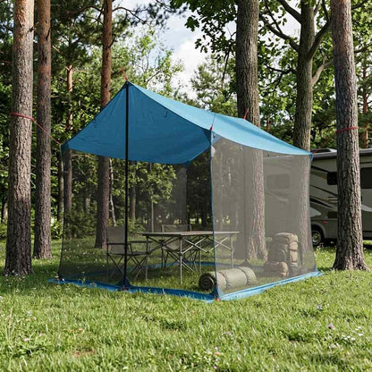 vidaXL Camping Tarp with Mesh Walls 270 x 210 x 210 cm Blue