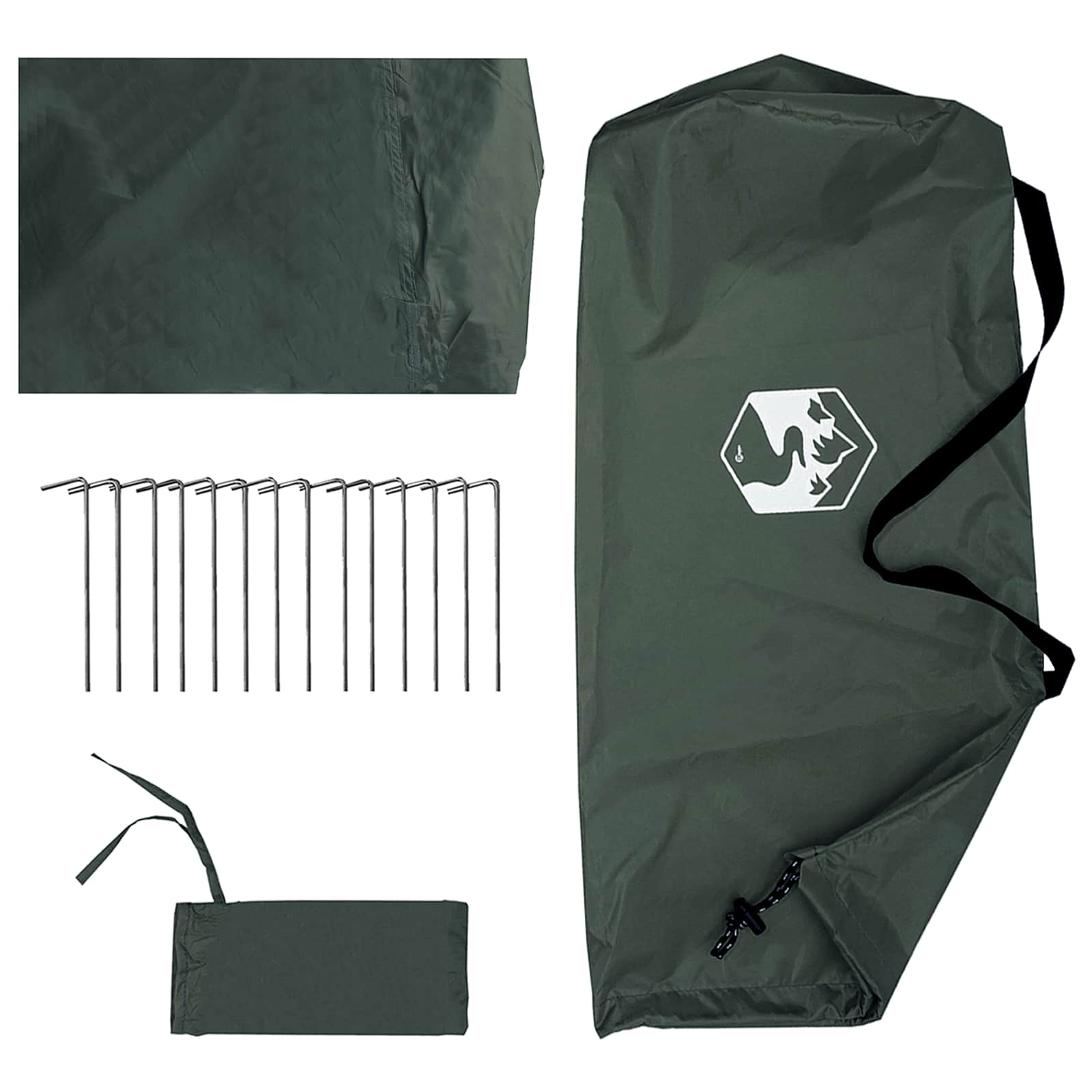 vidaXL Camping Tarp with Mesh Walls 270 x 210 x 210 cm Army Green
