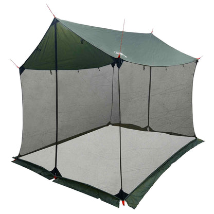 vidaXL Camping Tarp with Mesh Walls 270 x 210 x 210 cm Army Green
