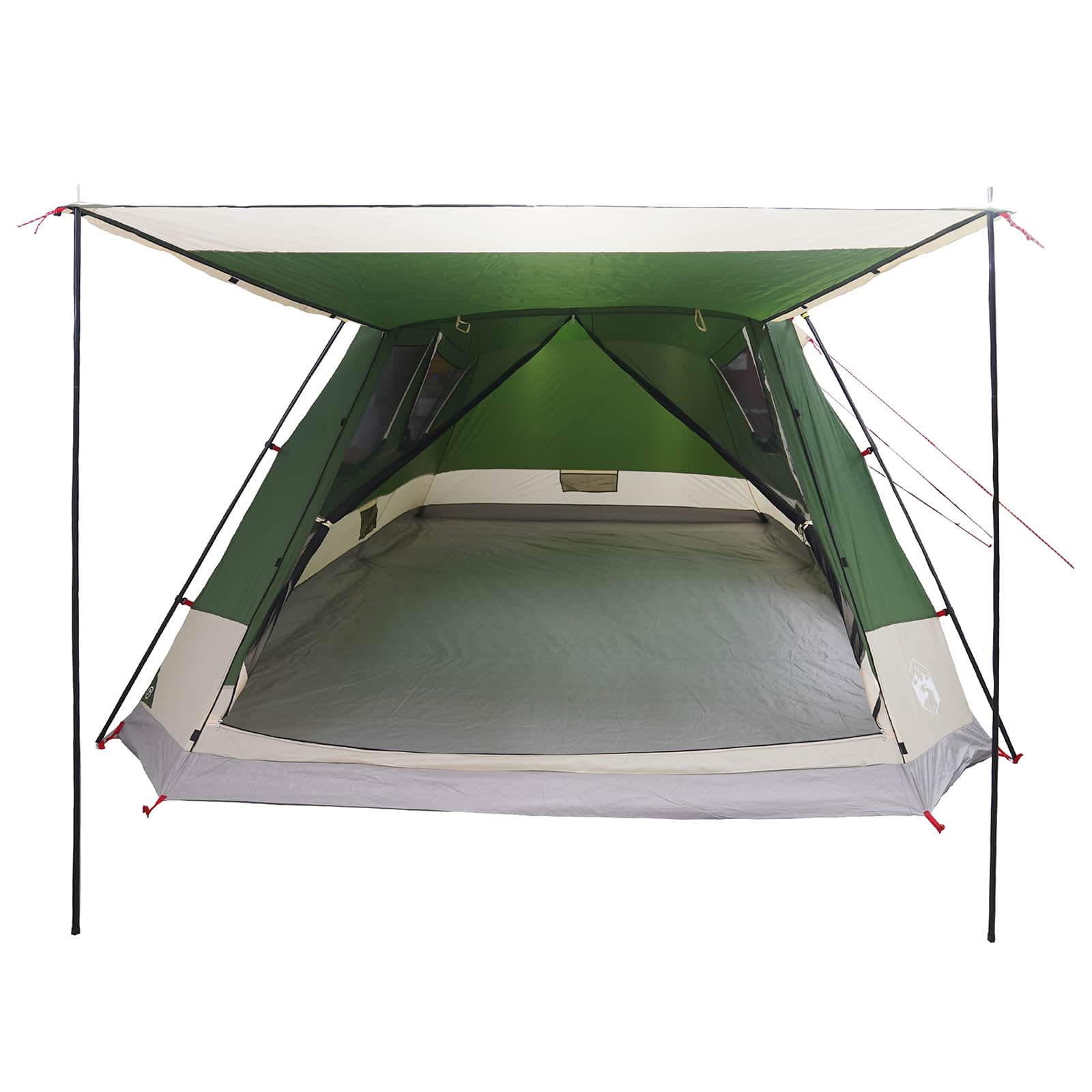 vidaXL Cabin Tent with Roof Green 12-Person Polyester and Steel