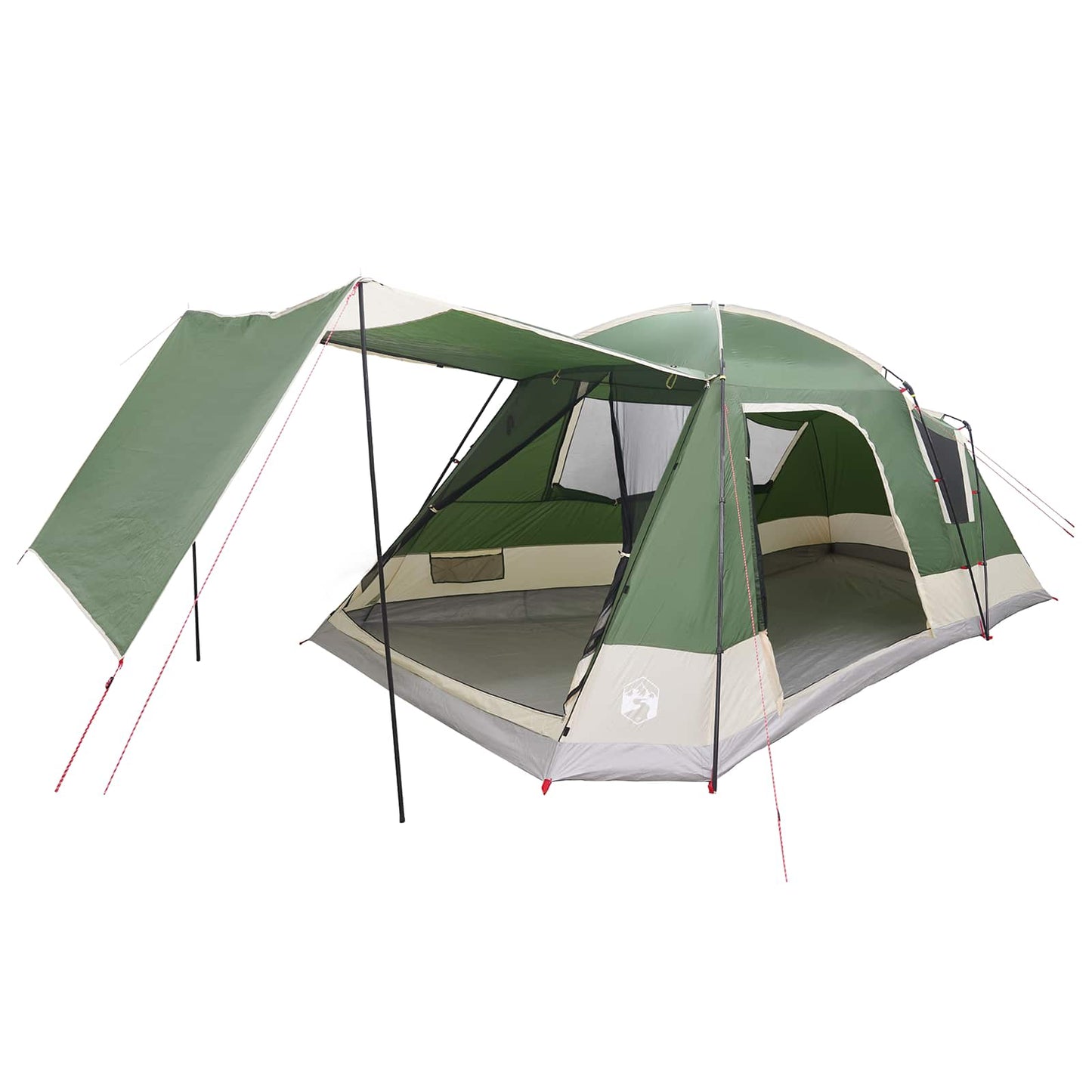 vidaXL Cabin Tent with Roof Green 12-Person Polyester and Steel