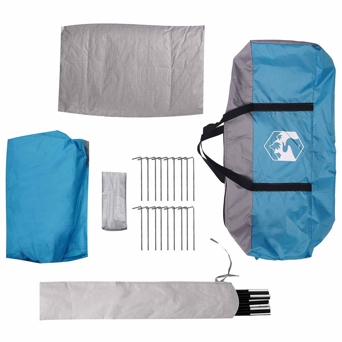 vidaXL Cabin Tent with Roof Blue 12-Person Polyester and Steel