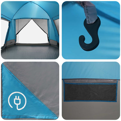 vidaXL Cabin Tent with Roof Blue 12-Person Polyester and Steel