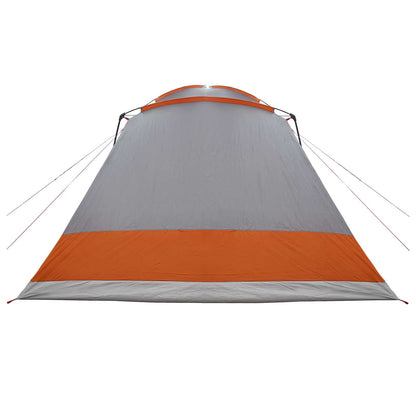 vidaXL Cabin Tent Grey and Orange 12-Person Polyester and Steel
