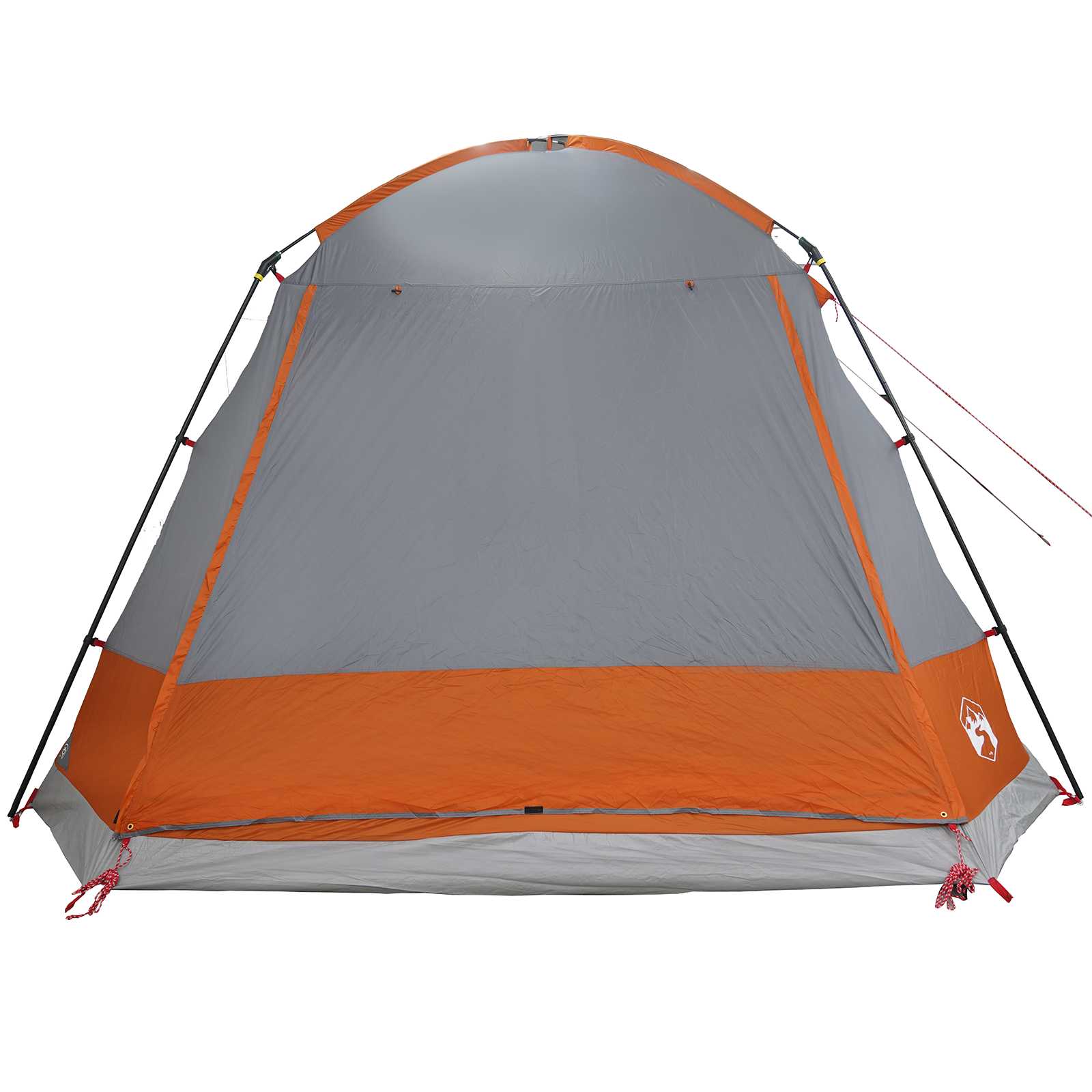 vidaXL Cabin Tent Grey and Orange 12-Person Polyester and Steel