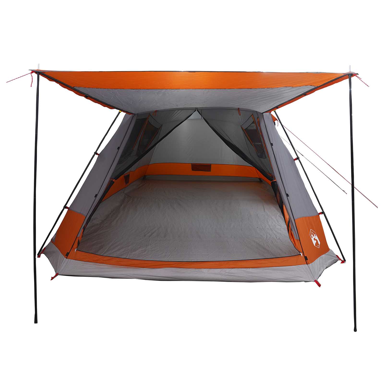 vidaXL Cabin Tent Grey and Orange 12-Person Polyester and Steel