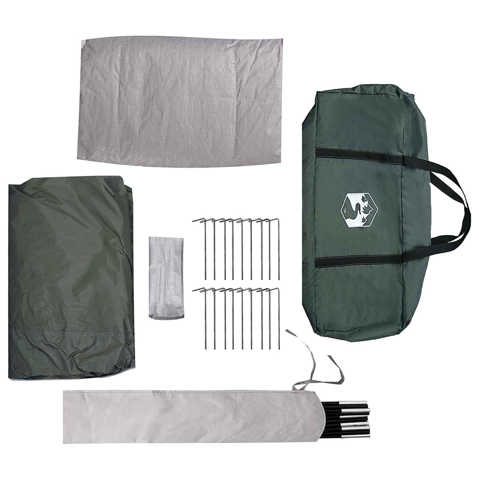 vidaXL Cabin Tent with Roof Army green 12-Person Polyester and Steel